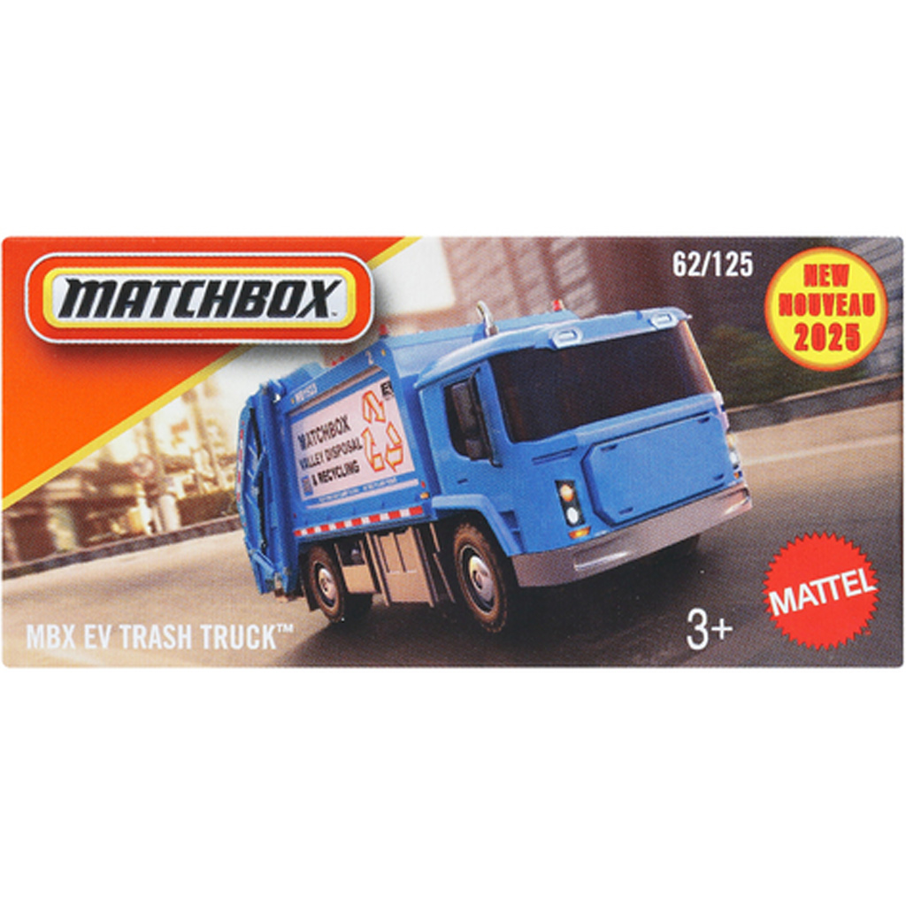 Matchbox: Papírdobozos MBX EV Trash Truck kisautó 1/64 - Mattel kép 1