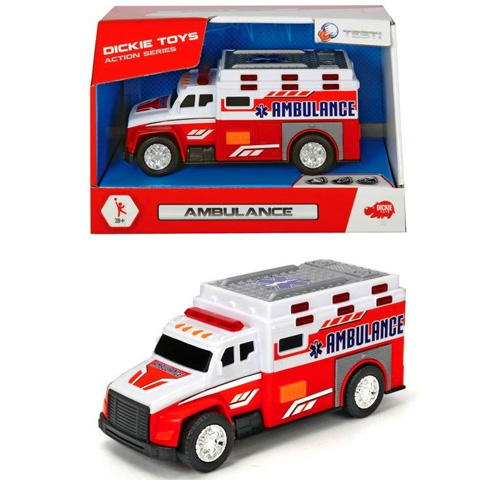 Mentőautó 15cm-es fénnyel és hanggal - Dickie Toys kép 1