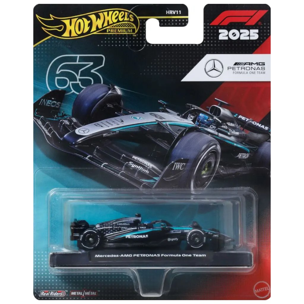 Hot Wheels Premium: Mercedes-AMG Petronas Formula 1 team No.:63 kisautó 1/64 - Mattel kép 1