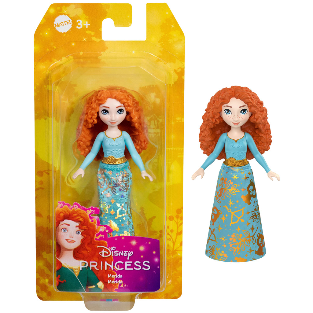 Disney hercegnők: Mini Merida hercegnő baba fények szoknyában - Mattel kép 1