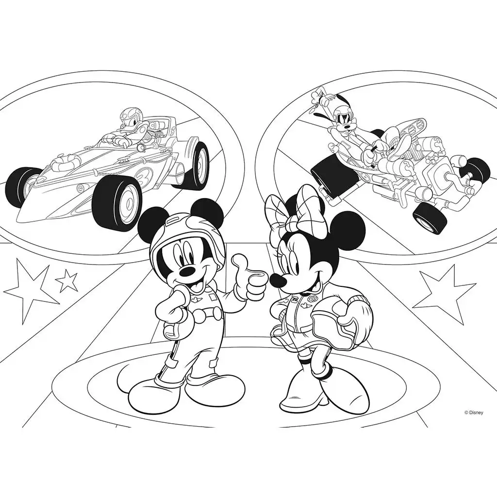 Mickey egér 2 az 1-ben maxi 24db-os puzzle és színező 70x50cm - Lisciani kép 2
