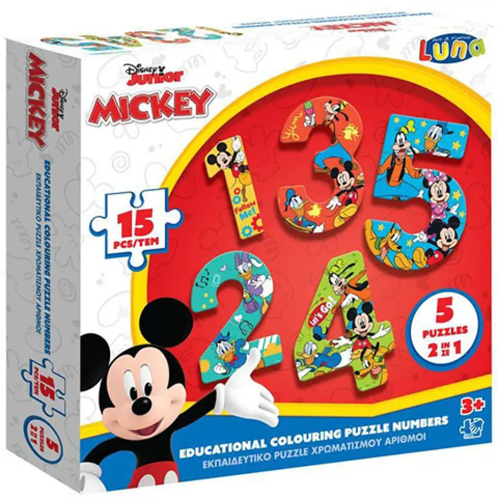 Mickey egér számok puzzle 15db-os kép 1