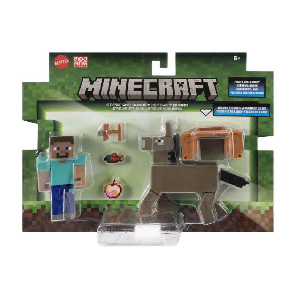 Minecraft: Steve és Szamár figura szett - Mattel kép 1
