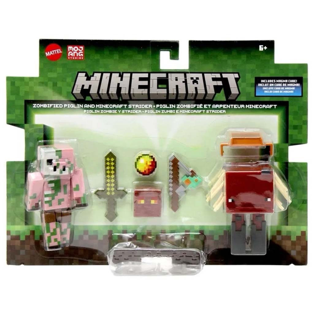Minecraft: Zombified Piglin és Strider figura szett - Mattel kép 1