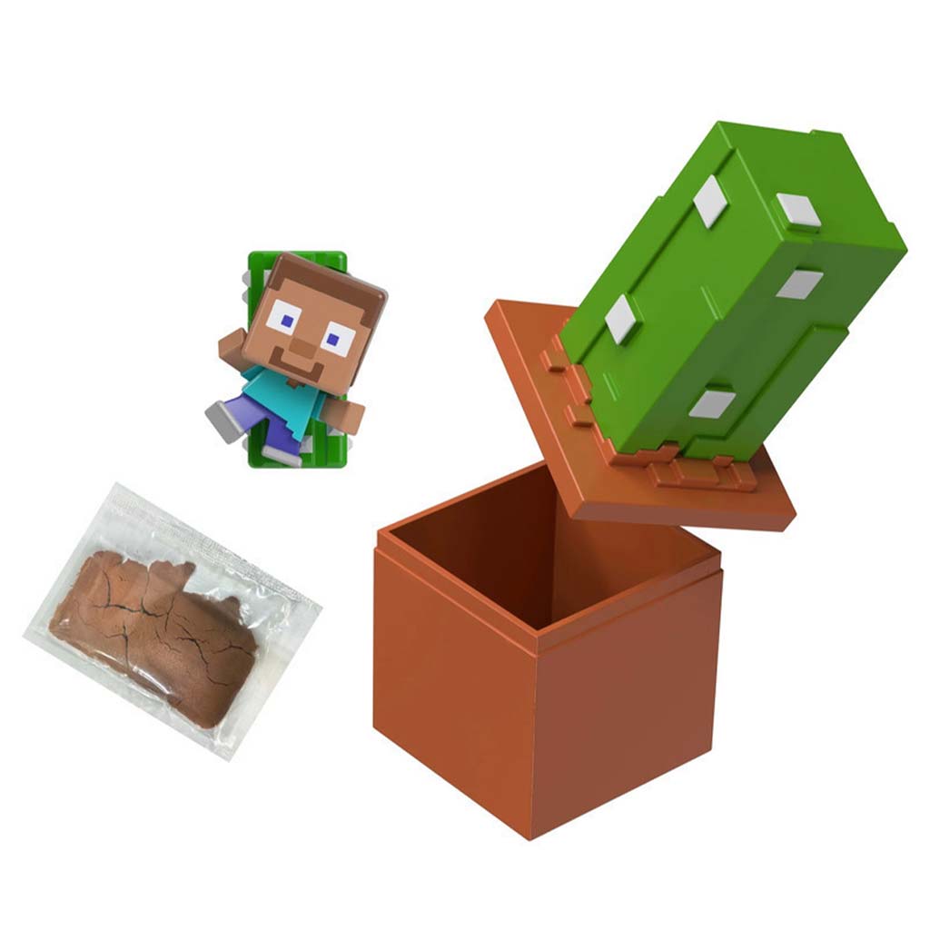 Minecraft Reveal minifigura tárolóban - Kaktusz - Mattel kép 1