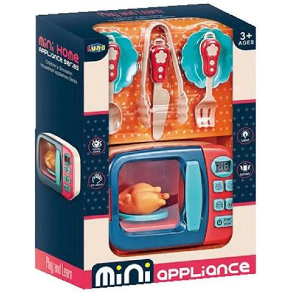 Mini Appliance mikrohullámú sütő játékszett fénnyel kép 1