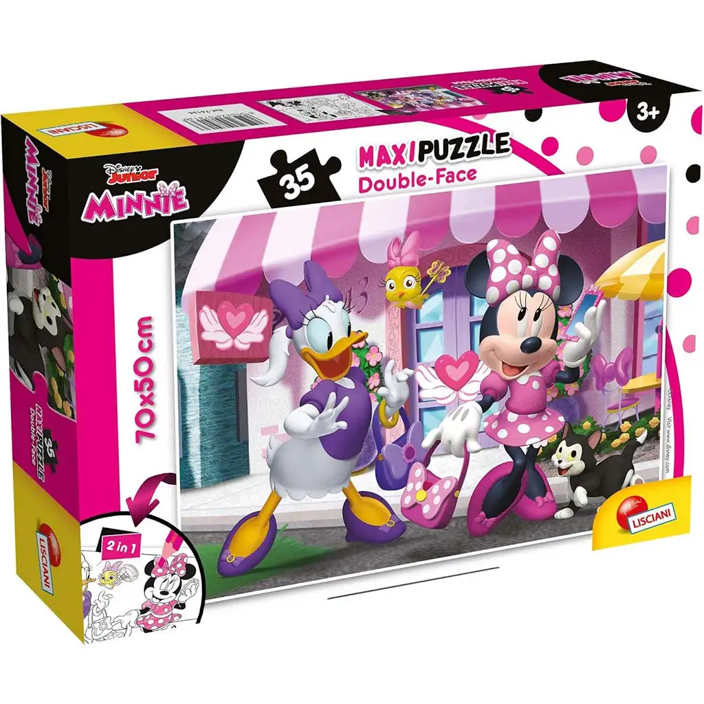 Minnie egér 2 az 1-ben 35db-os maxi puzzle és színező 70x50cm - Lisciani kép 1