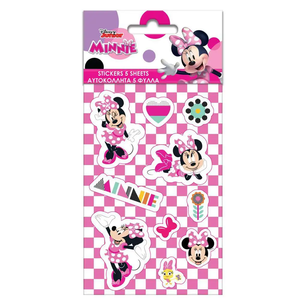 Luna: Minnie egér öntapadós matrica szett 8x12cm-es íven 5db kép 1