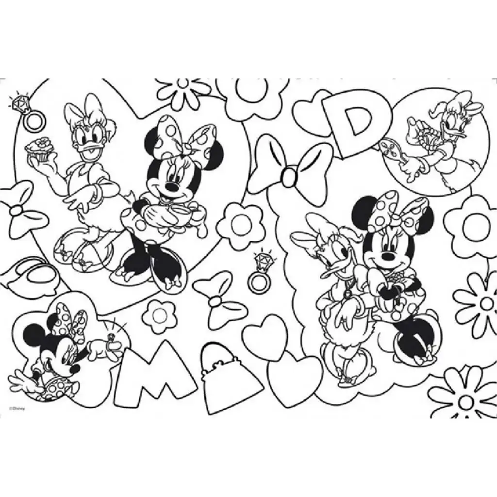 Minnie egér 2 az 1-ben maxi 2x24db-os puzzle és színező 50x35cm - Lisciani kép 3