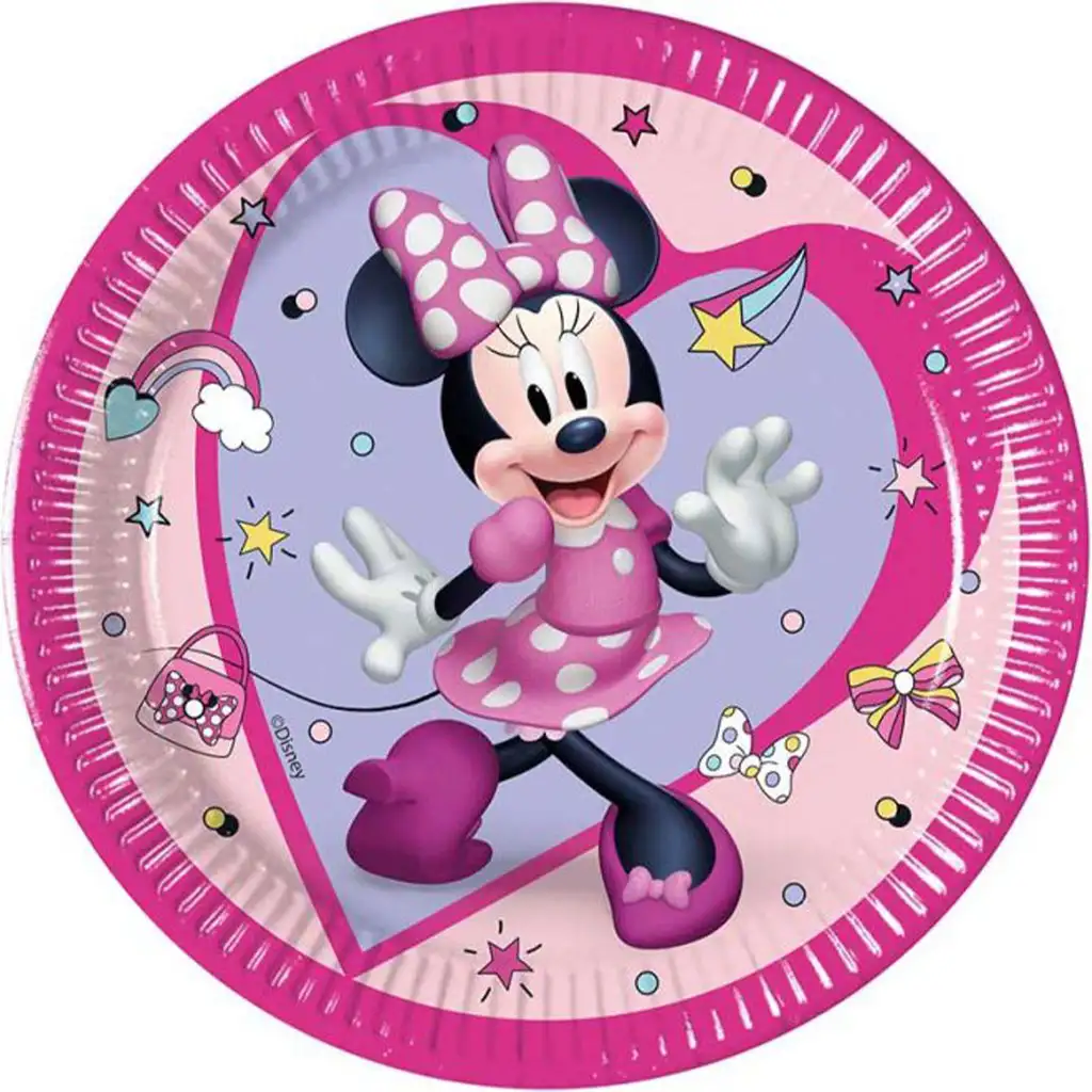 Disney Minnie egér 8db-os papírtányér szett 20cm-es kép 1