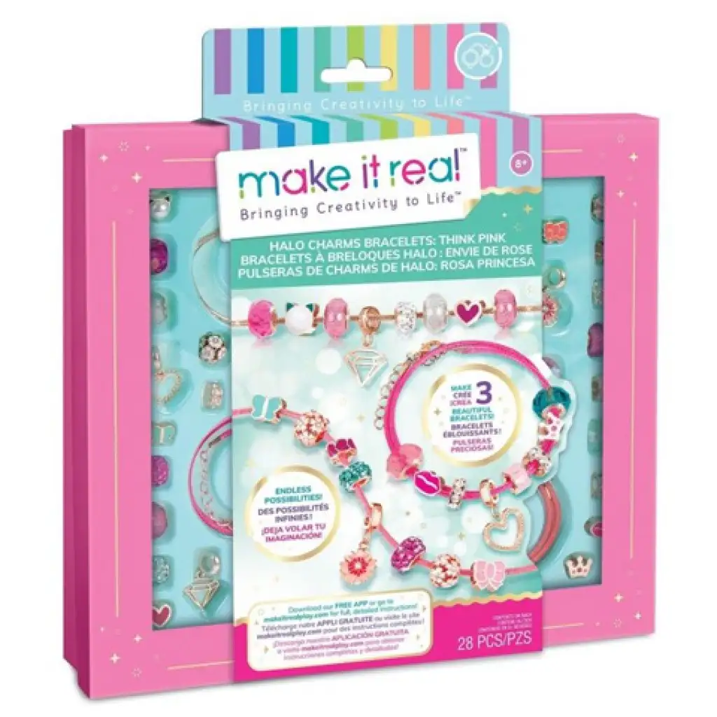 Make it Real: Kristály Medál Karkötők Pink kép 1