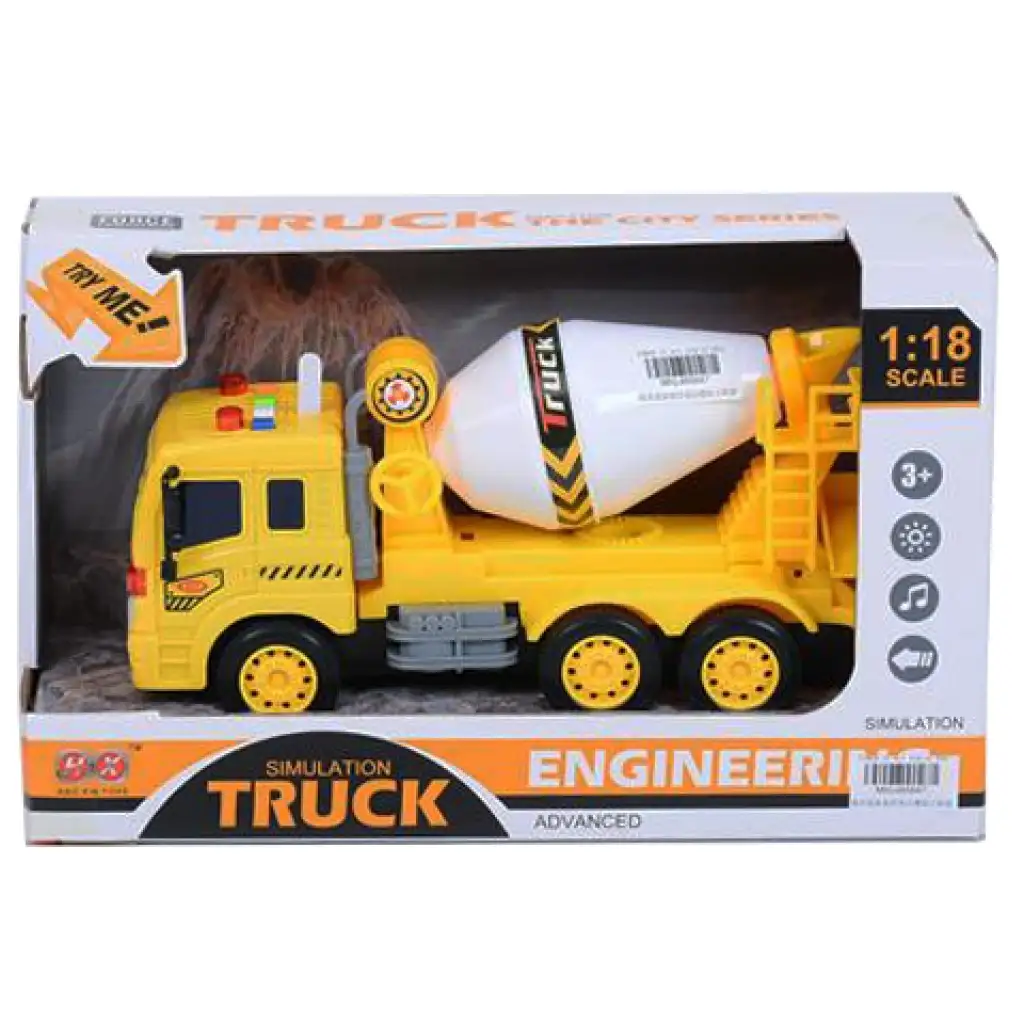 Mixer betonkeverő teherautó 1:18-as méretarányban fény és hang effektekkel kép 1
