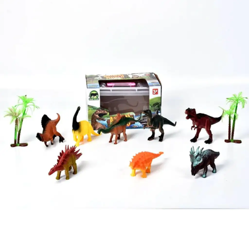 Dinoszaurusz játékszett dinokkal és pálmafákkal kép 1