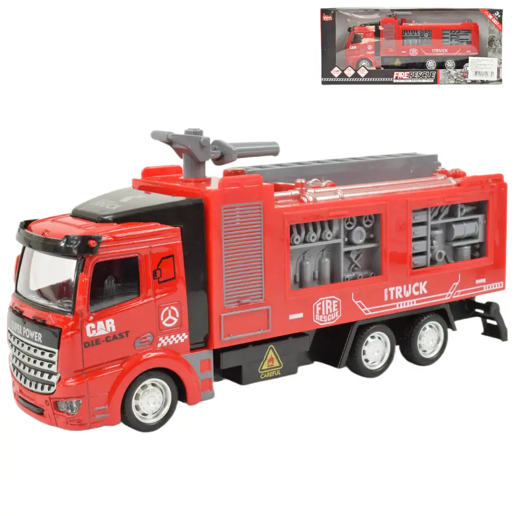 Fire Rescue: Lendkerekes tűzoltóautó víz agyúval 19cm kép 1