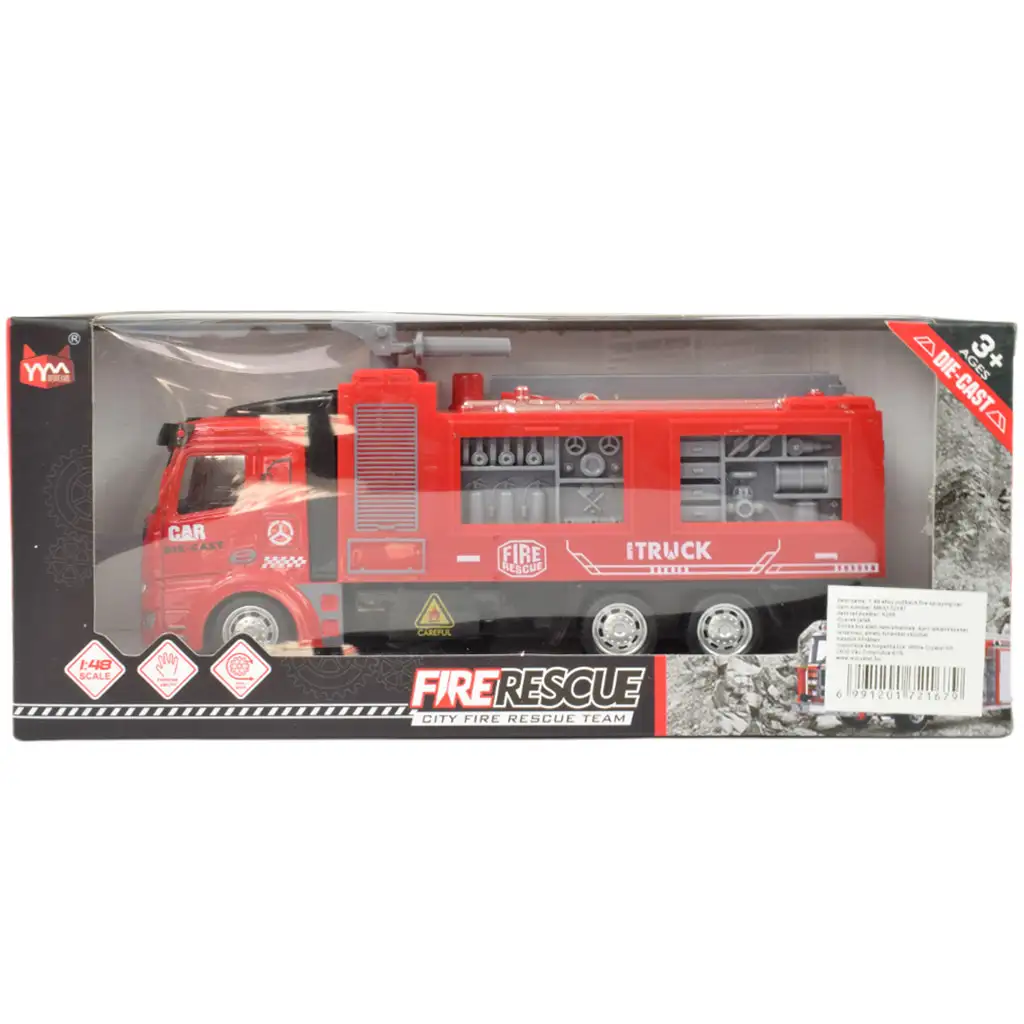 Fire Rescue: Lendkerekes tűzoltóautó víz agyúval 19cm kép 5