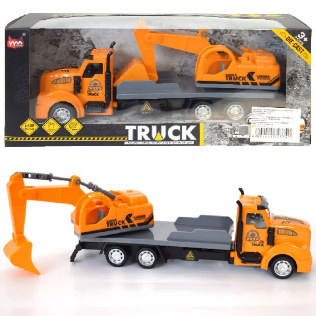 Munkagép szállító kamion hátrahúzós meghajtással 1/48 kép 1
