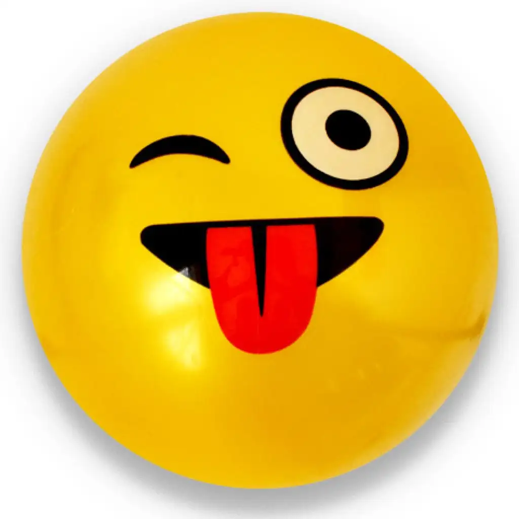 Emoji mintás gumilabda többféle változatban 23cm kép 3
