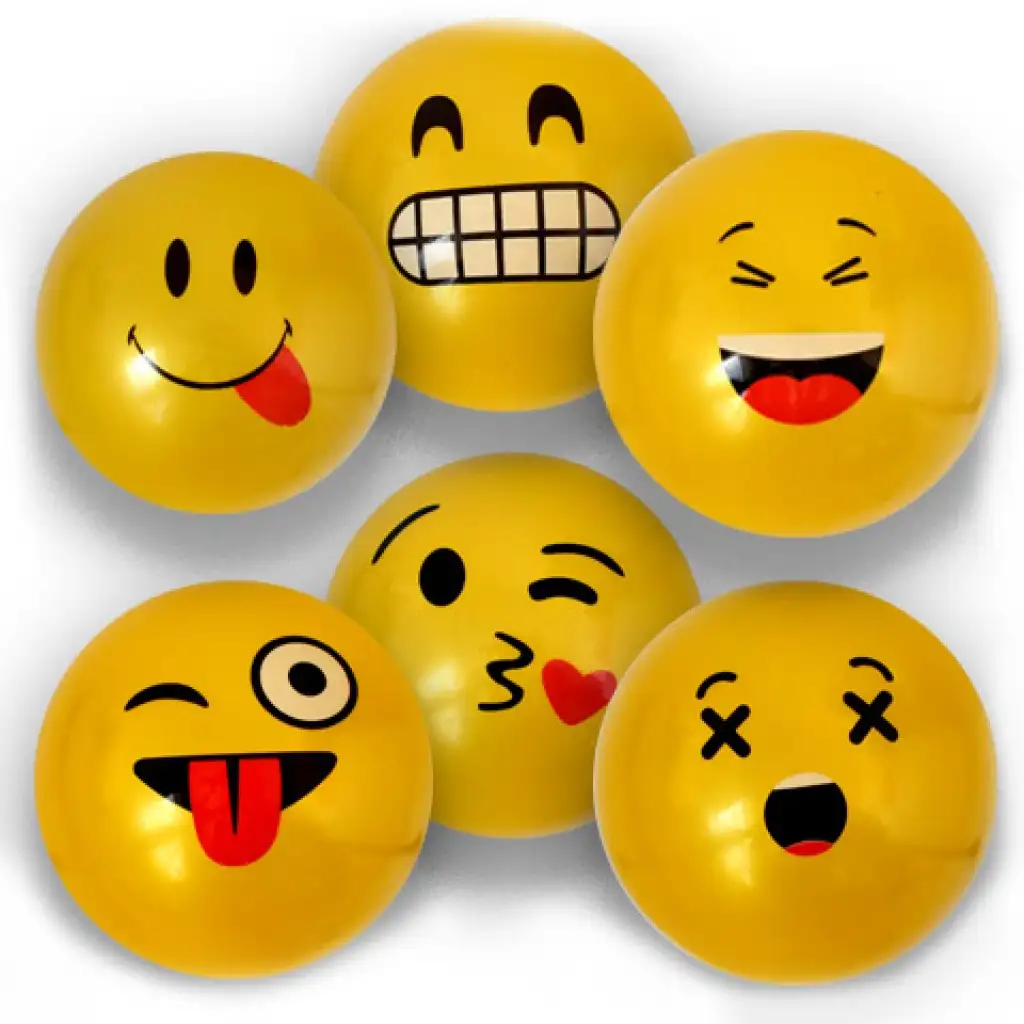 Emoji mintás gumilabda többféle változatban 23cm kép 7