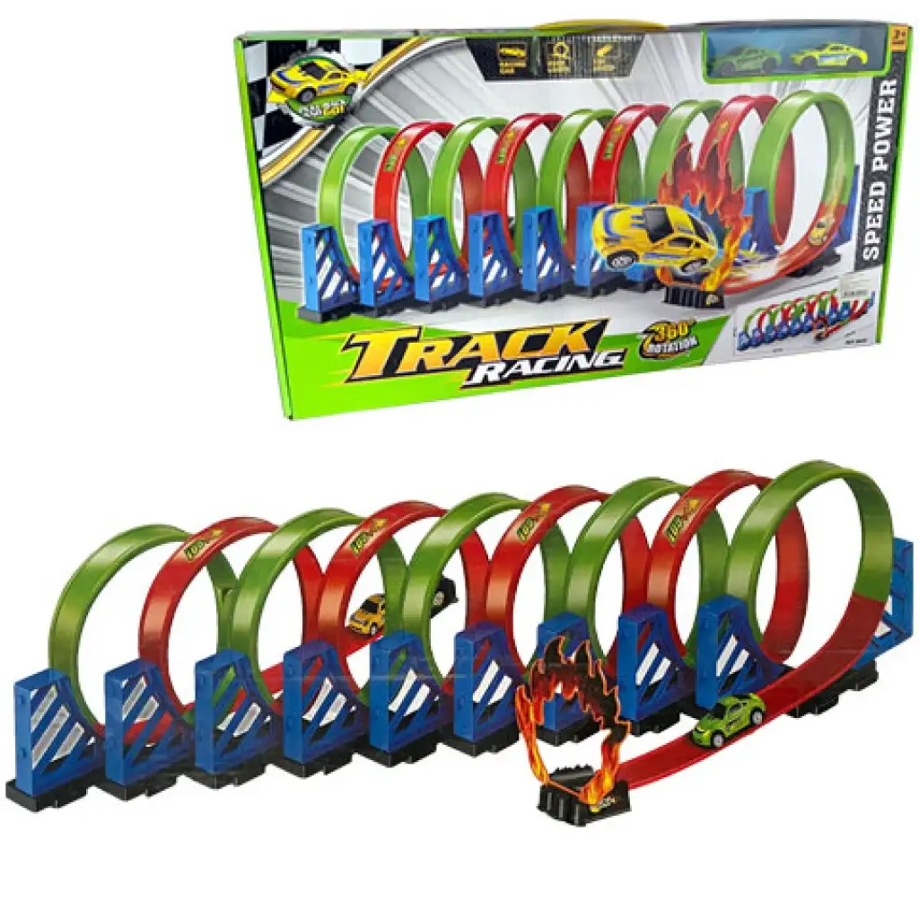 Track Racing 360°-os szuper hurok versenypálya 2db kisautóval kép 1
