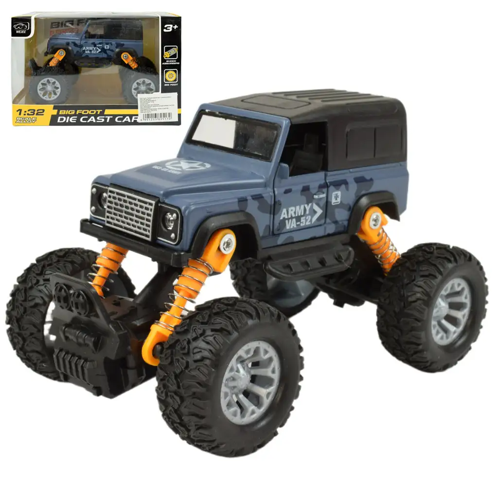 Big Foot Series: Lendkerekes offroad terepjáró autó gumiabroncsokkal 13cm kép 1