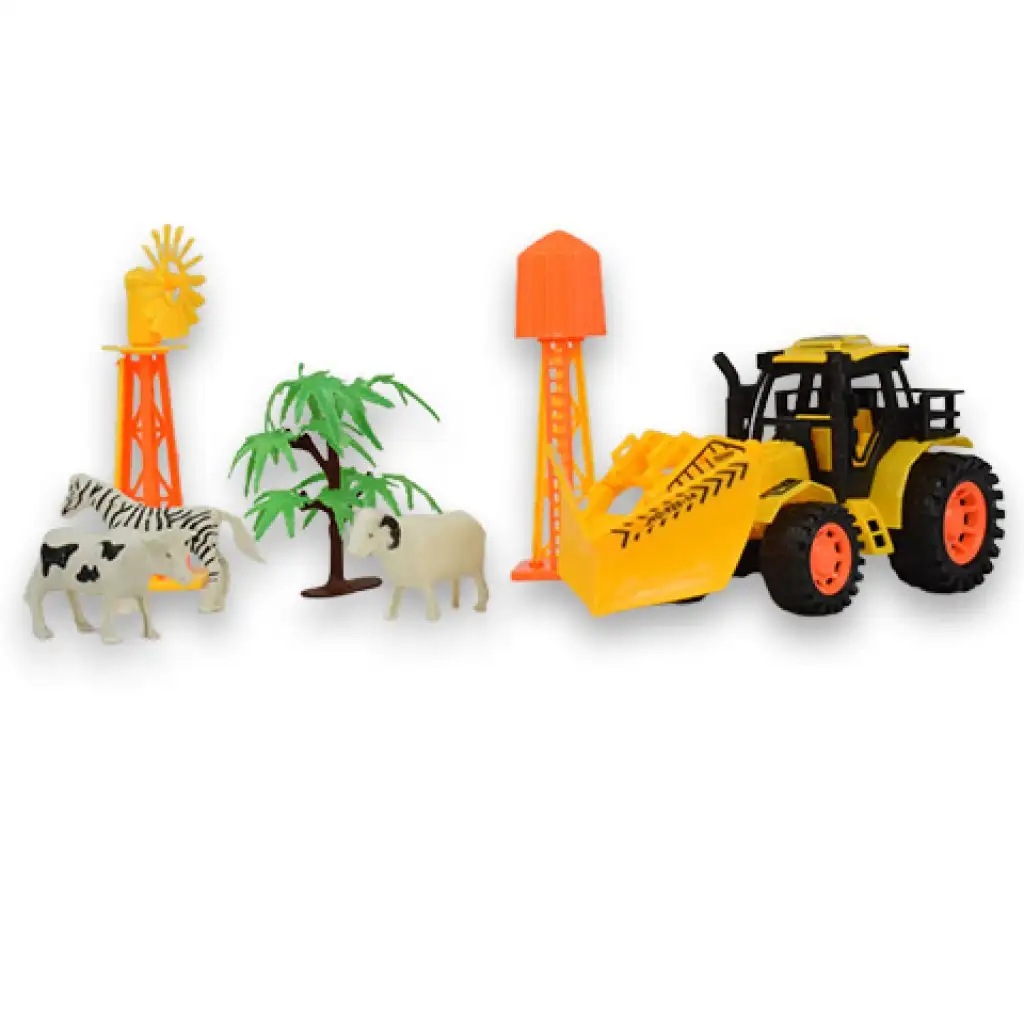 Happy Farm: Farm szett traktorral, állatokkal és kiegészítőkkel kép 2