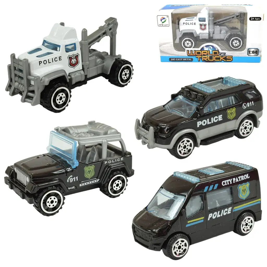 World of Trucks: Rendőrségi kisautó többféle változatban 7cm kép 1