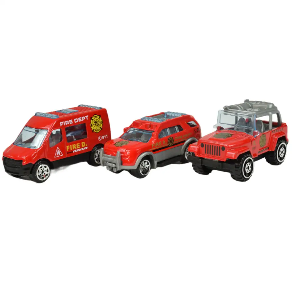 Car Model: Közszolgálati 16db-os mentő, tűzoltó, katonai és munkagép járműszett kép 6