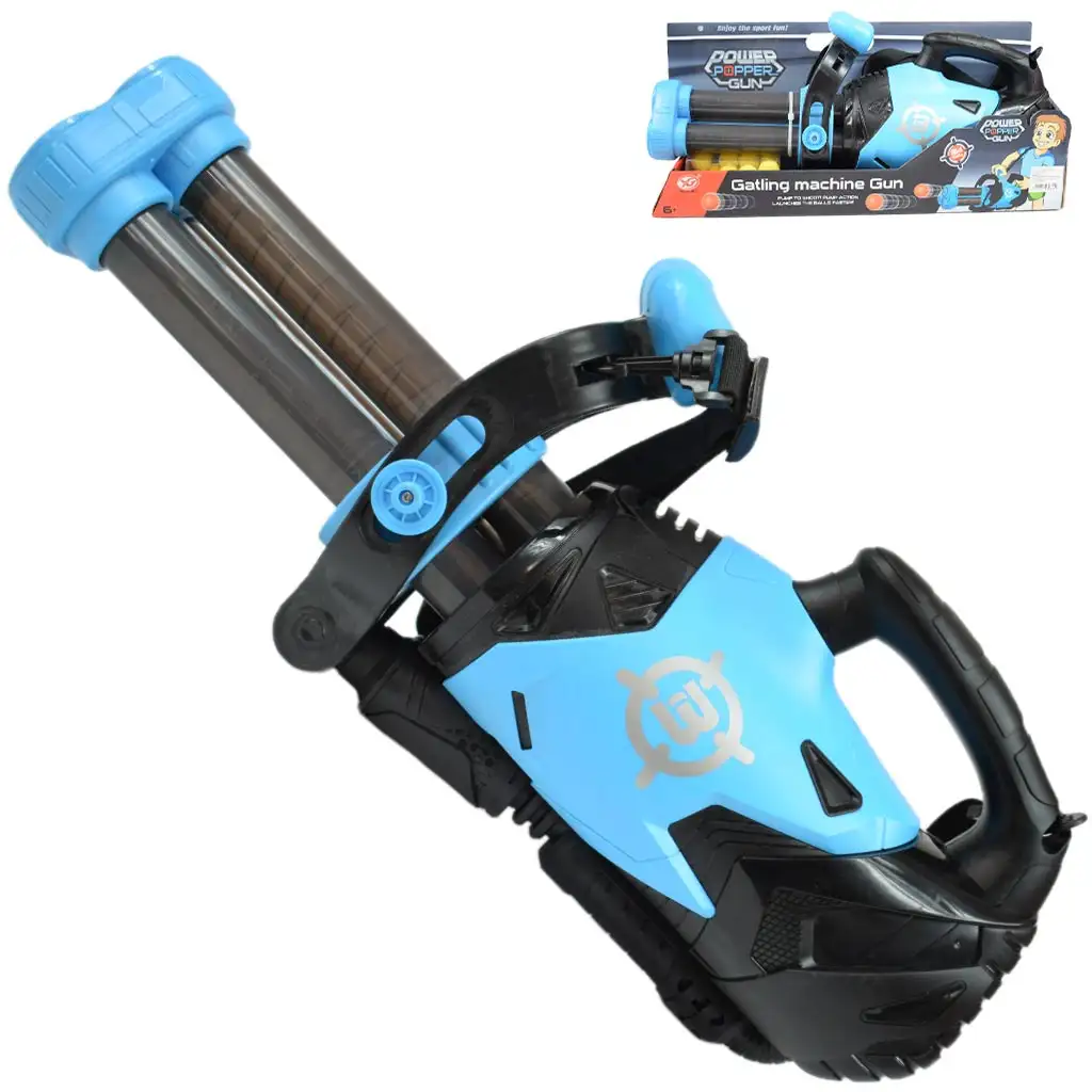 Power Popper Gun: Háromlövetű szivacslövő fegyver szivacsgolyókkal 55cm kép 1