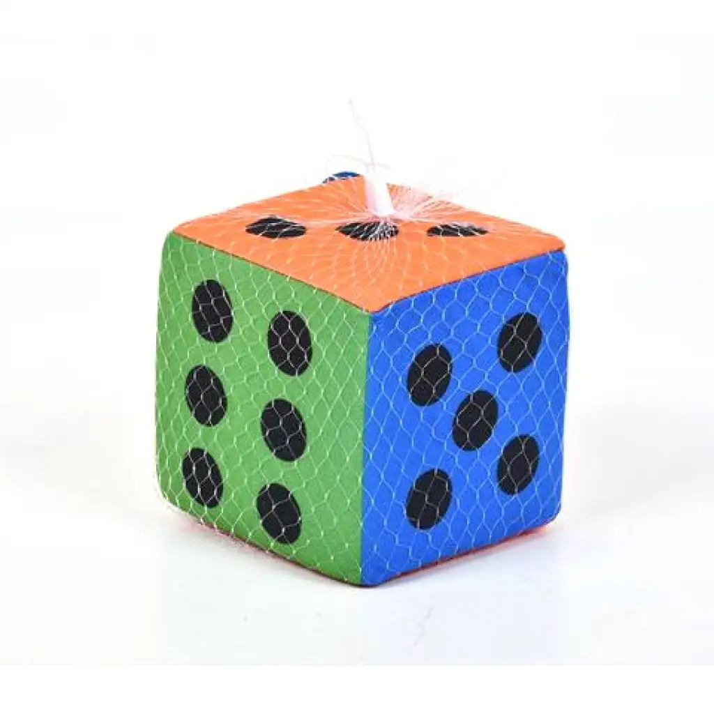 Puha színes dobókocka csörgővel 13cm kép 1