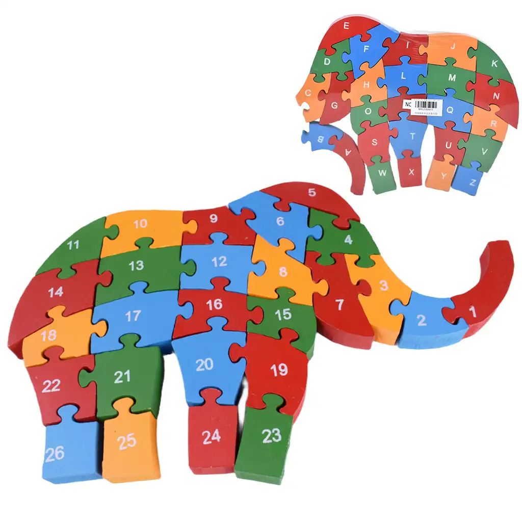 ABC - 123 elefántos fa oktató puzzle kép 1