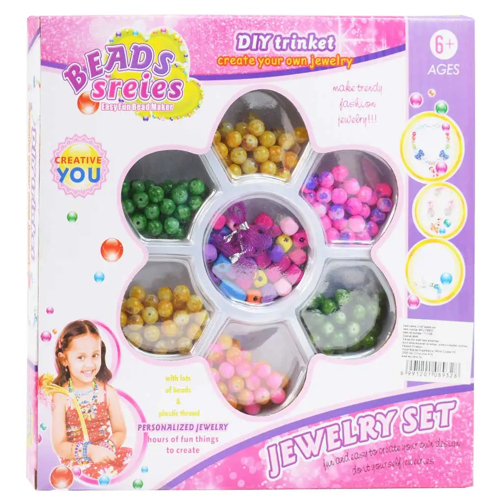 Beads Series: Ékszerkészítő szett 100+ gyönggyel és cérnával kép 1