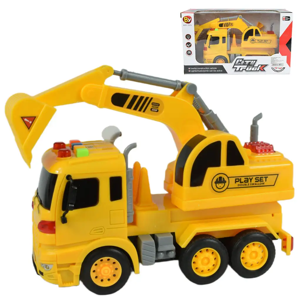 City Truck: Markolós teherautó fénnyel és hanggal 20cm kép 1