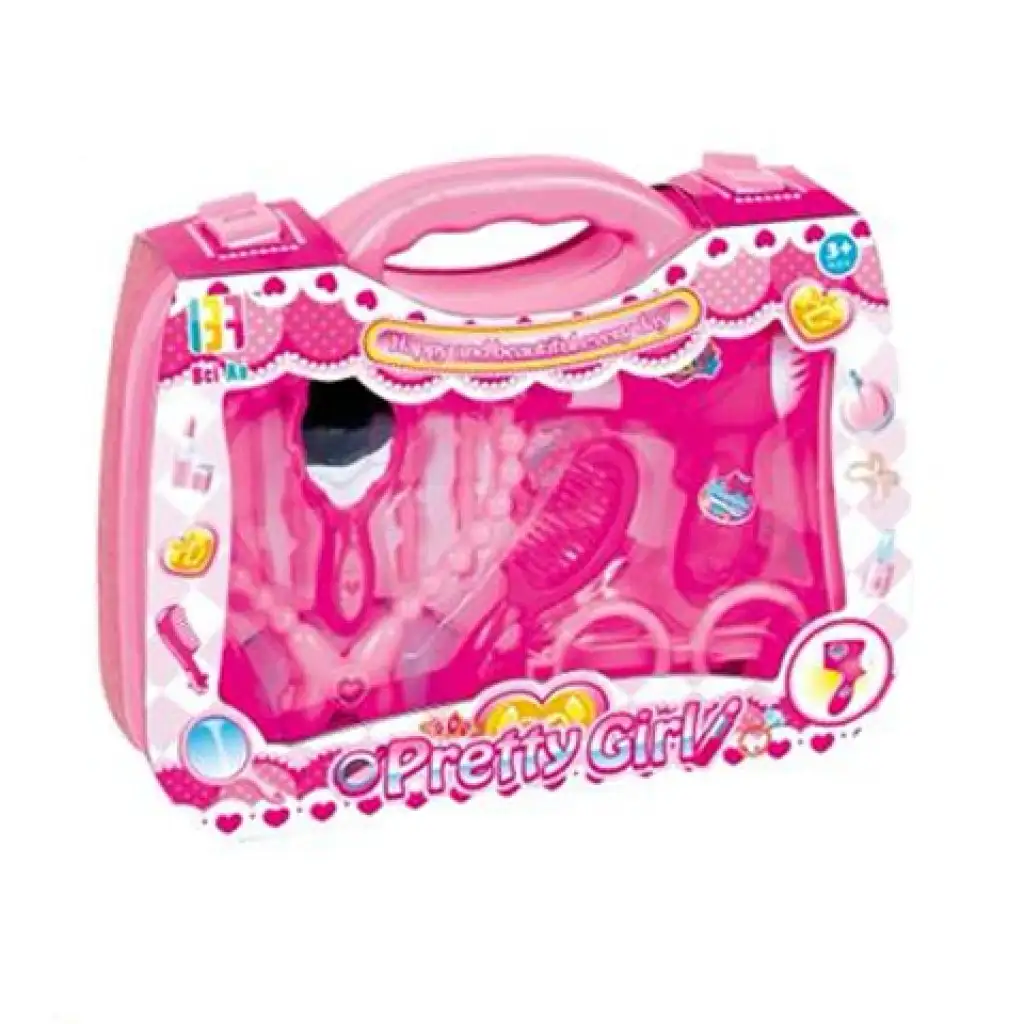 Pretty Girl pink szépségszett hordozható bőröndben szemüveggel és kiegészítőkkel kép 1