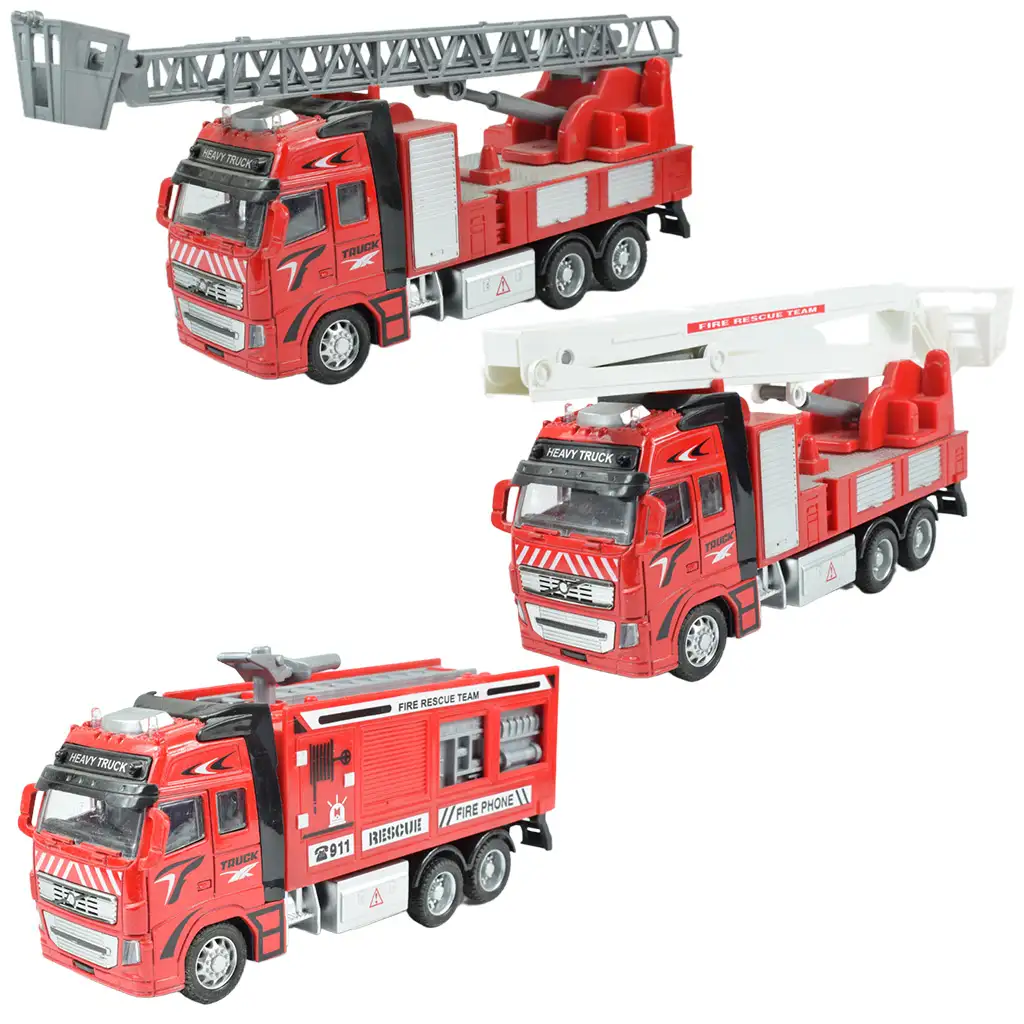 Fire Truck: Lendkerekes tűzoltókamion többféle változatban 19cm kép 1