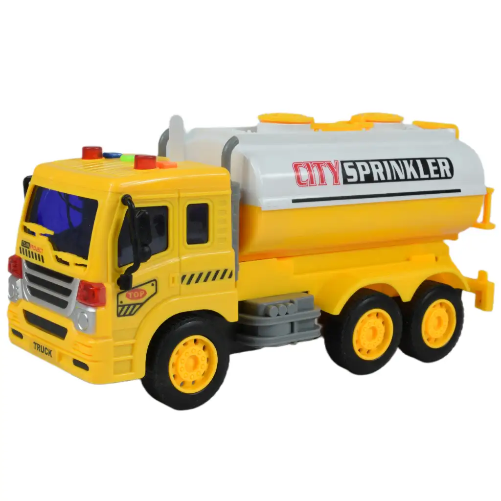 City Truck: Tartályos sárga teherautó fénnyel és hanggal 1/18 kép 2