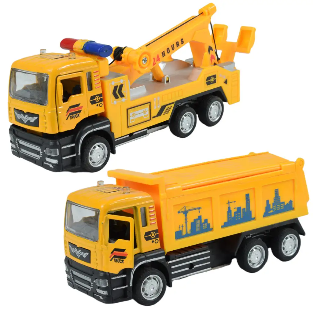 City Truck: Hátrahúzós építőipari teherautó kétféle változatban 14cm kép 1