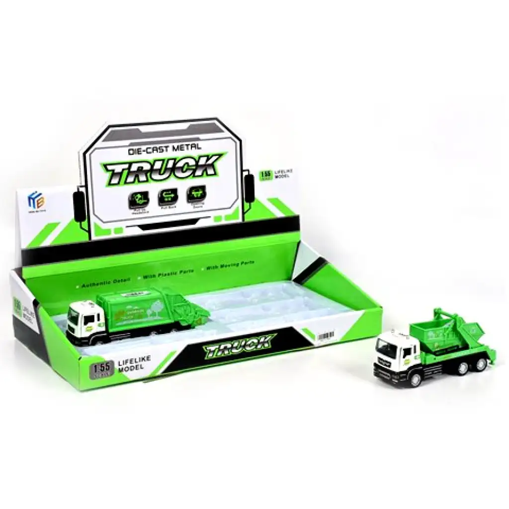 Die-Cast Metal Truck szelektív hulladékgyűjtő kamion kétféle változatban 1/55 kép 1