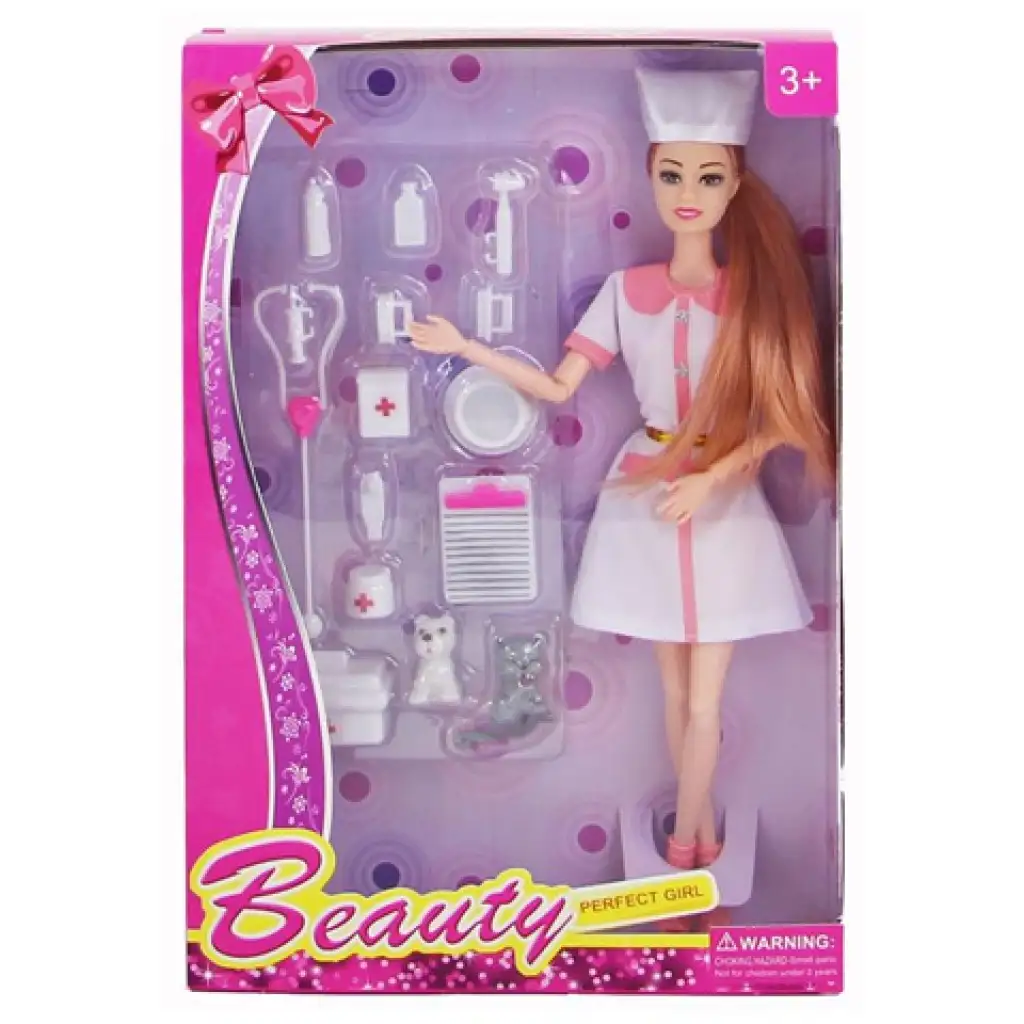 Beauty Perfect Girl állatorvosi játékszett kiegészítőkkel 29cm kép 1