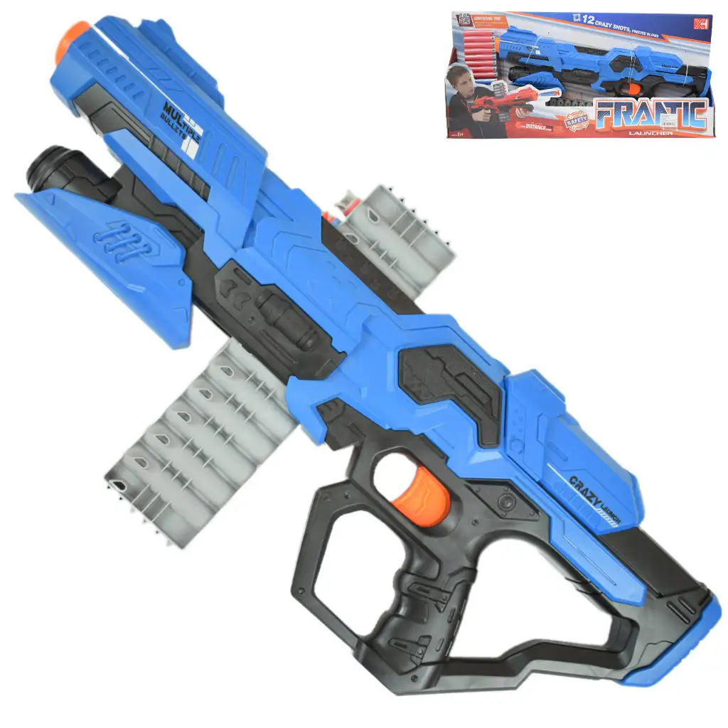 Frantic Launcher: Szivacslövő fegyver 10 méteres lövő távolsággal és töltényekkel 49cm kép 1