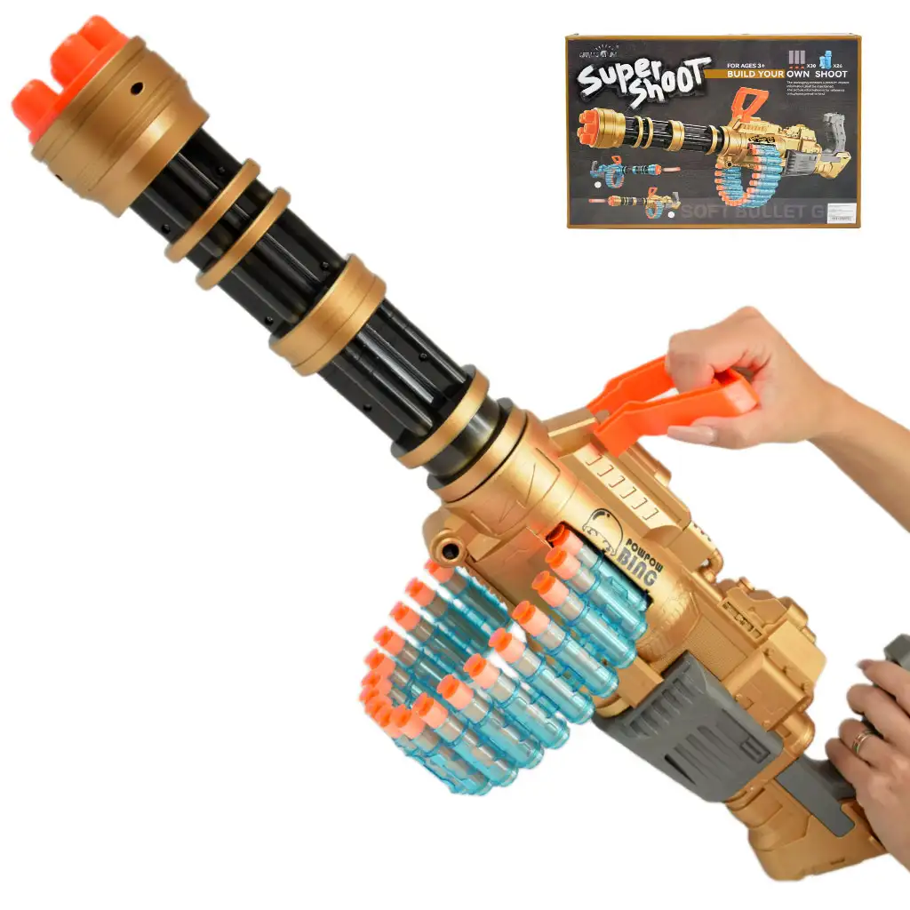 SuperShoot: Elektronikus óriás szivacslövő gépfegyver töltényekkel és akkuval 70cm kép 1
