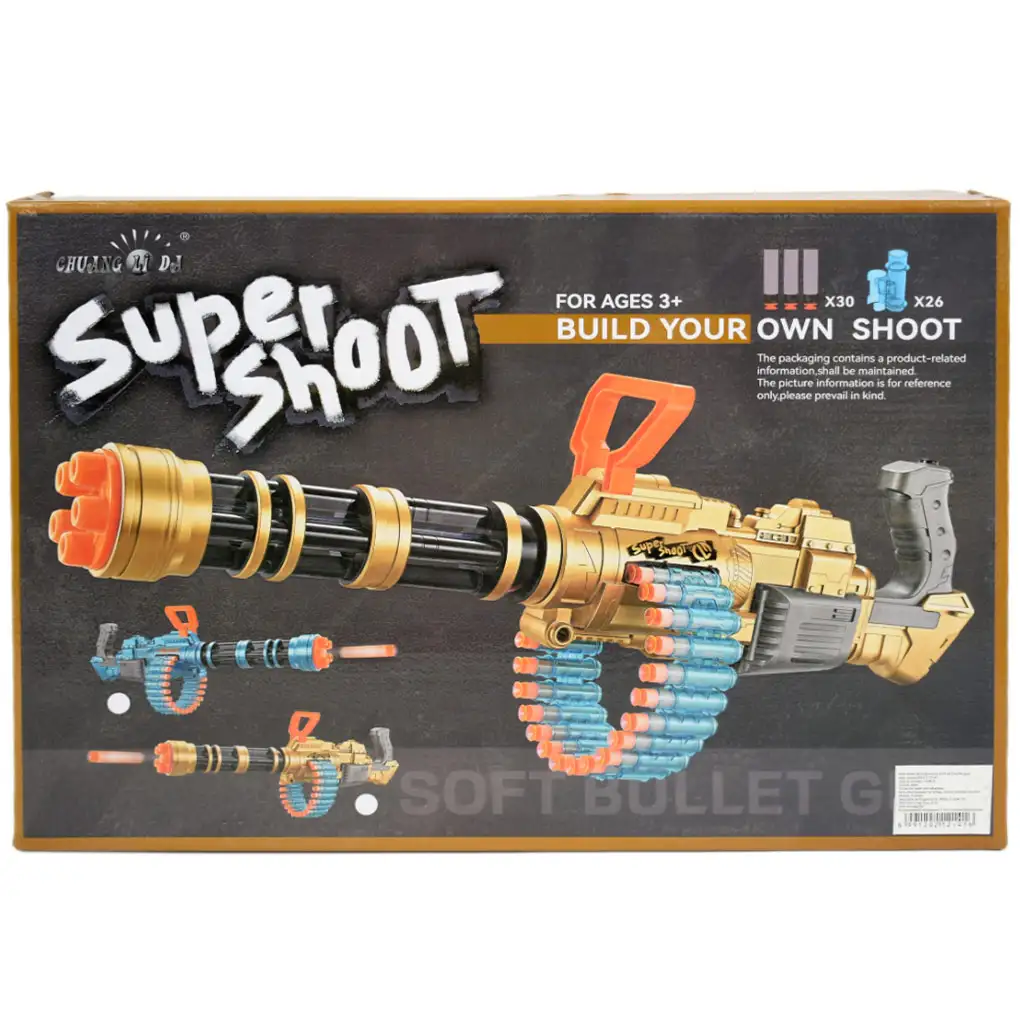 SuperShoot: Elektronikus óriás szivacslövő gépfegyver töltényekkel és akkuval 70cm kép 11