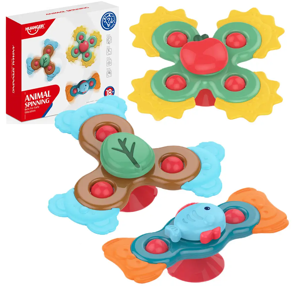 Happy World: Baby spinner 3db-os állatos készségfejlesztő játékszett kép 1
