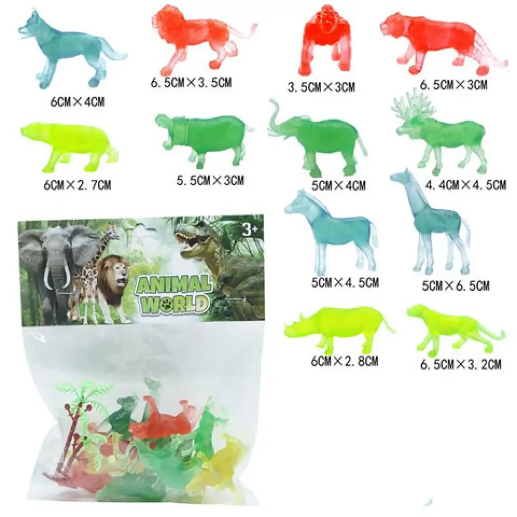 Animal World: Vadállatok átlátszó 12db-os figura szett kép 1