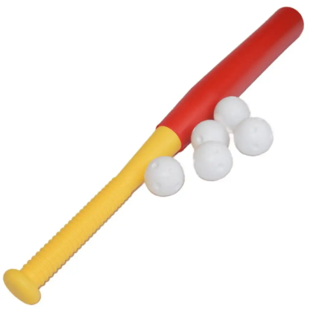 Piros műanyag baseball ütő szett labdákkal 56cm kép 1