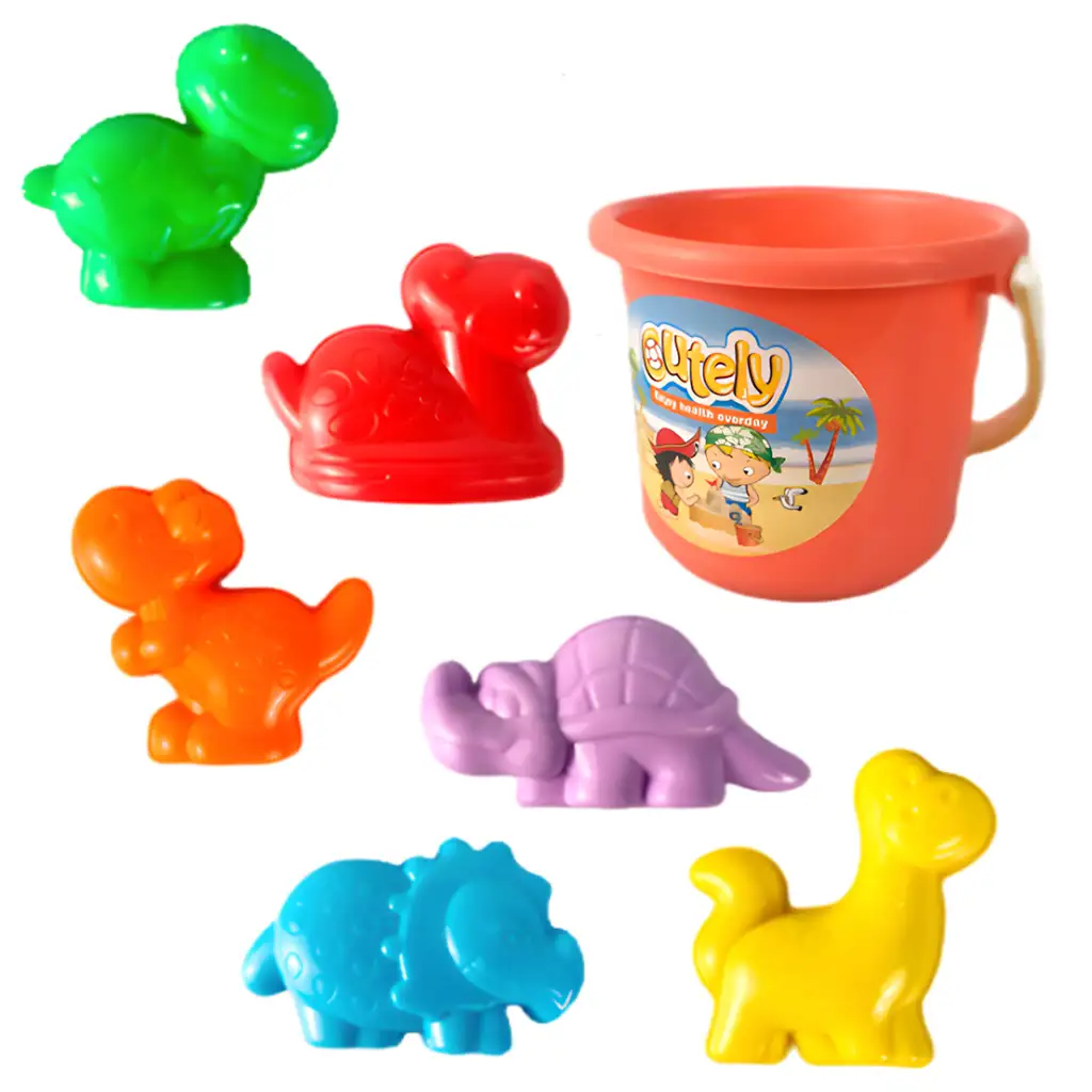 Vidám dinoszauruszos homokozó szett vödörrel kép 1