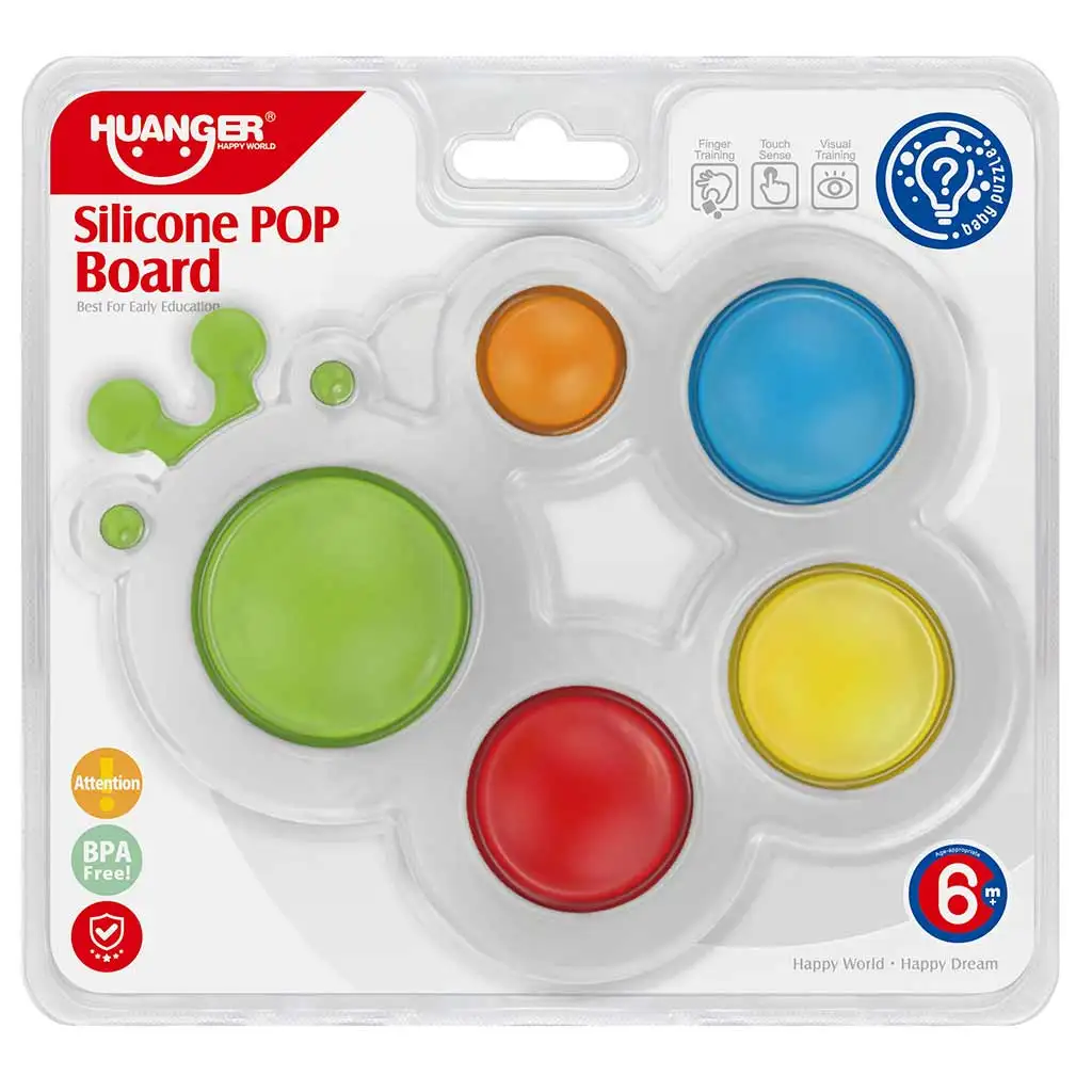 Happy World: Pop it! Nyugtató hernyó pajti készségfejlesztő bébijáték kép 1