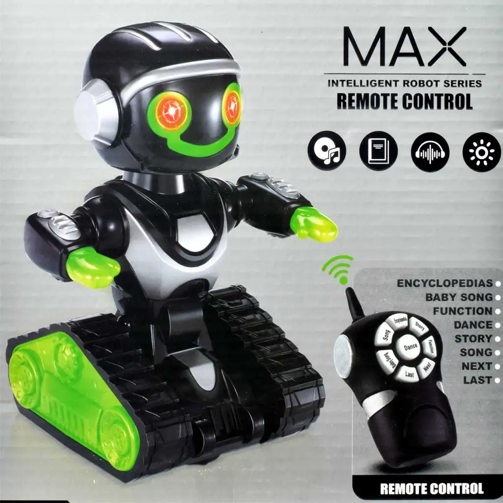 RC Interaktív távirányítós MacroBot fekete-zöld színben fénnyel és hanggal 20cm kép 4
