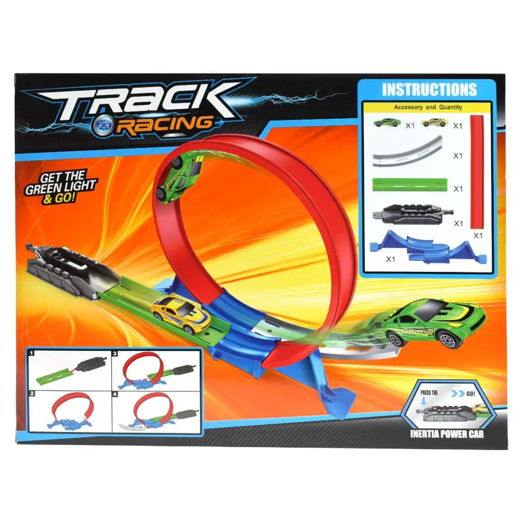 Track Racing versenypálya 360°-os szuper hurokkal 2db kisautóval kép 2