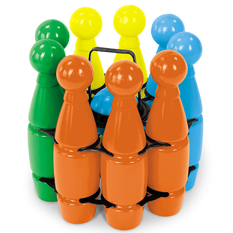 Bowling szett 9db bábúval, 2db golyóval 25cm kép 1