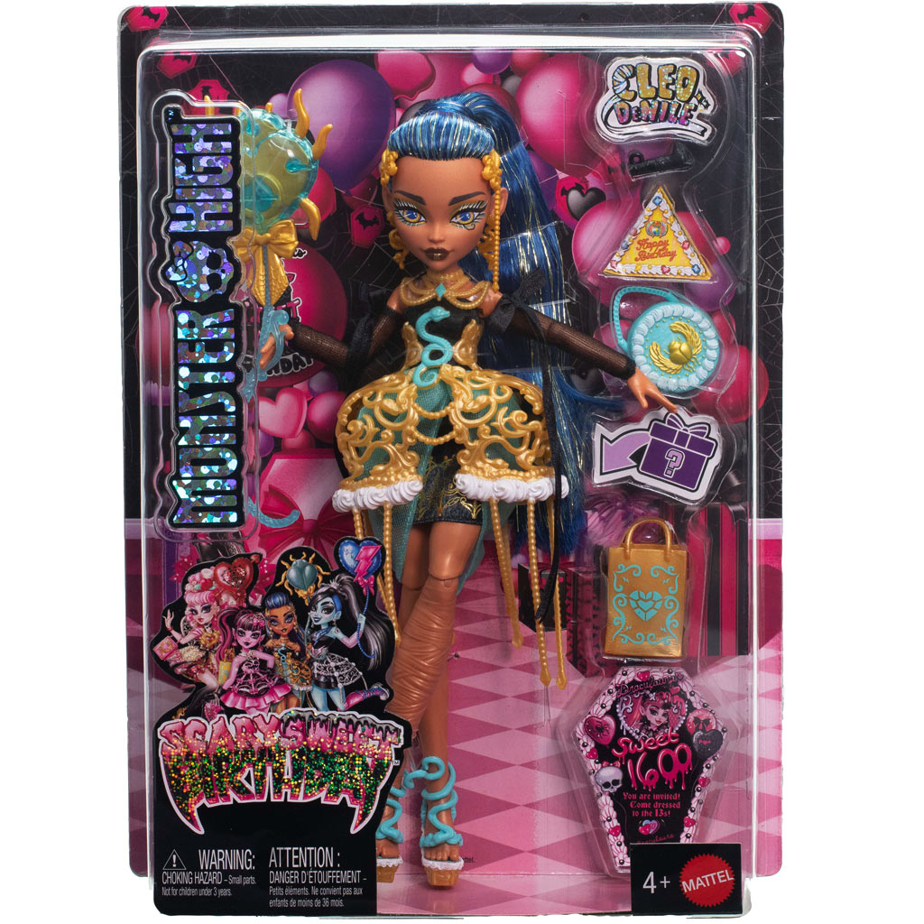 Monster High: Rémisztően Édes Szülinap – Cleo De Nile baba lufival és ajándékkal - Mattel kép 1